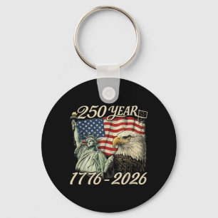 250th Anniversary USA 250 Years American 4th July Key Ring