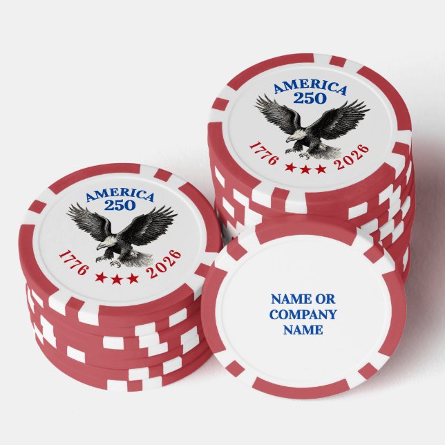 250th Anniversary USA Bald Eagle  Poker Chips (Stack)