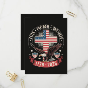 250th Anniversary USA Faith Freedom 4th of July Invitation Postcard