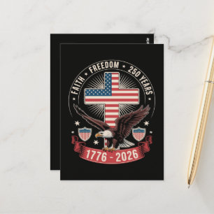 250th Anniversary USA Faith Freedom 4th of July Postcard