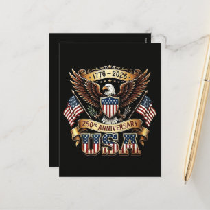 250th Anniversary USA Flag 250 Years American Holiday Postcard