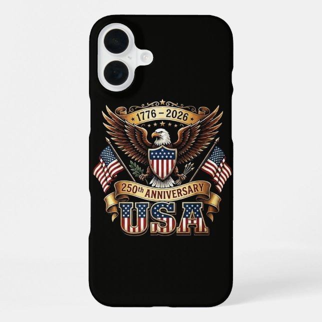 250th Anniversary USA Flag 250 Years American iPhone Case (Back)