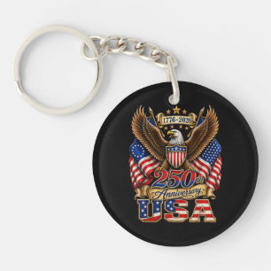 250th Anniversary USA Flag 250 Years American Key Ring