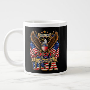 250th Anniversary USA Flag 250 Years American Large Coffee Mug