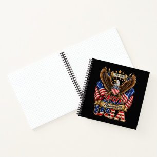 250th Anniversary USA Flag 250 Years American Notebook