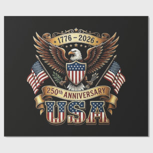 250th Anniversary USA Flag 250 Years American Wrapping Paper