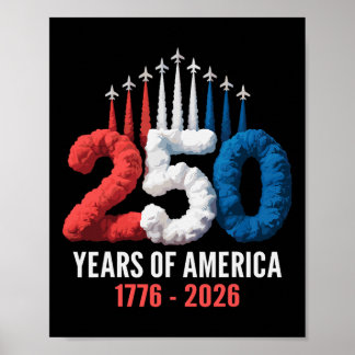 250th Anniversary Usa Flag America Patriotic 4th O Poster