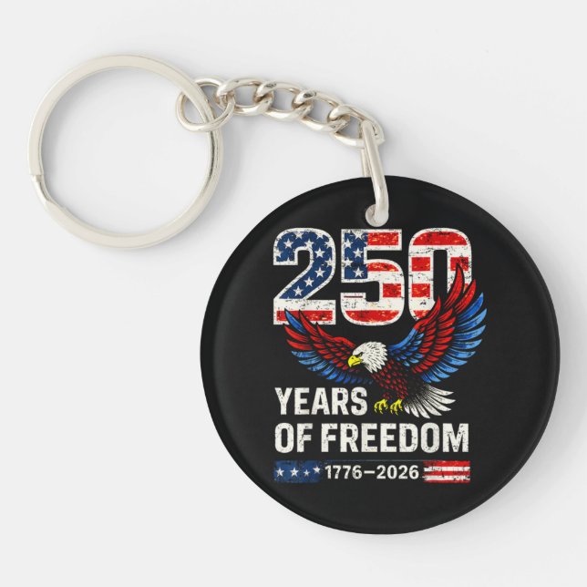 250th anniversary usa flag american key ring (Front)