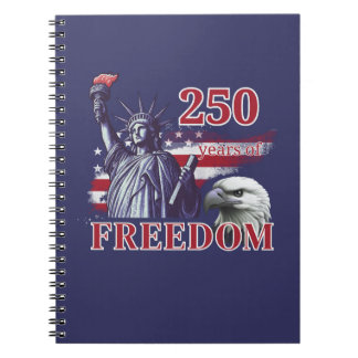250th Anniversary USA Flag Liberty Eagle Freedom Notebook