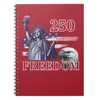 250th Anniversary USA Flag Liberty Eagle Freedom Notebook