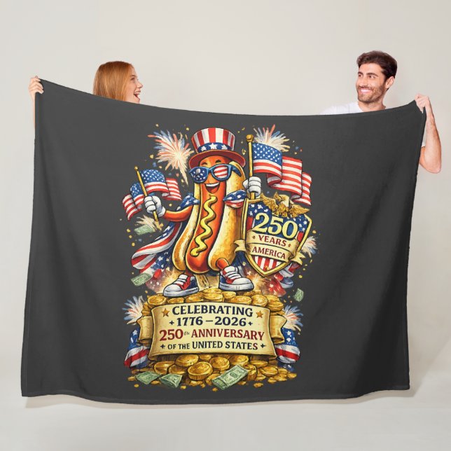 250th Anniversary USA Independence Celebration Fleece Blanket (In Situ)
