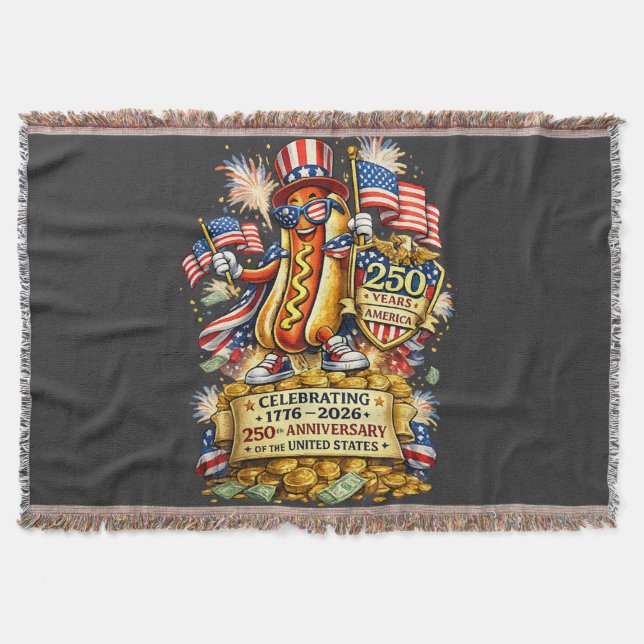 250th Anniversary USA Independence Celebration Throw Blanket (Front)