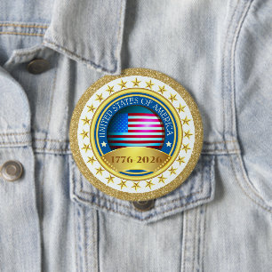 250th Anniversary USA Patriotic   1776–2026 10 Cm Round Badge