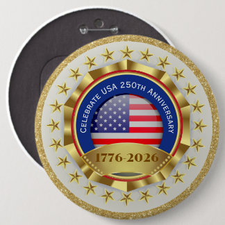 250th Anniversary USA Patriotic | 1776–2026 6 Cm Round Badge