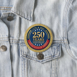250th Anniversary USA Patriotic   1776–2026 7.5 Cm Round Badge