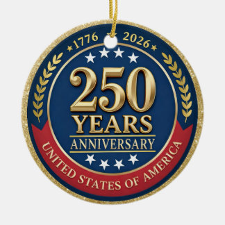 250th Anniversary USA Patriotic | 1776–2026 Ceramic Tree Decoration