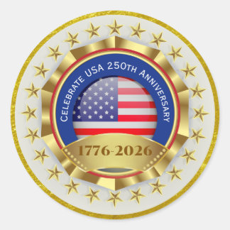 250th Anniversary USA Patriotic | 1776–2026 Classic Round Sticker