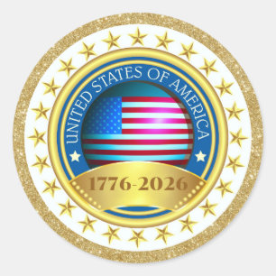 250th Anniversary USA Patriotic   1776–2026 Classic Round Sticker