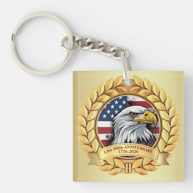 250th Anniversary USA Patriotic | 1776–2026 Key Ring (Front)