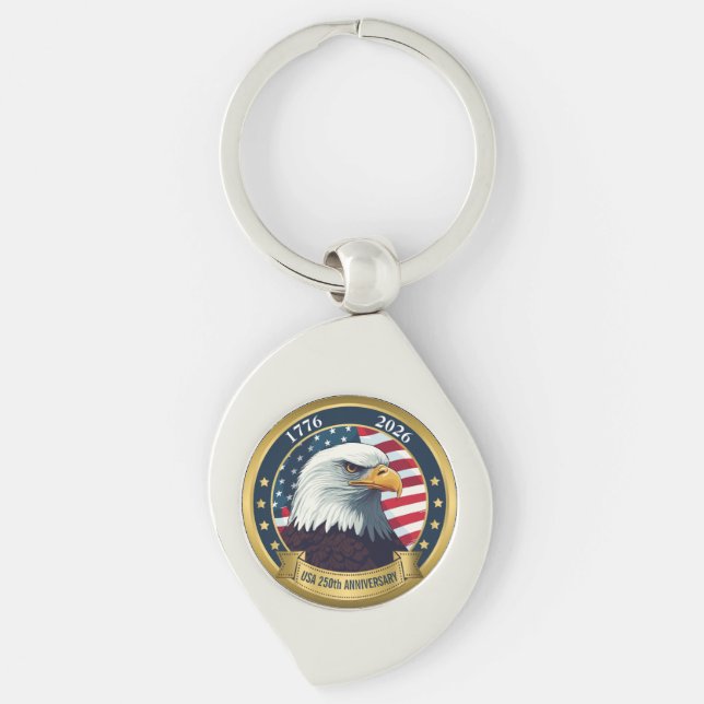 250th Anniversary USA Patriotic | 1776–2026 Key Ring (Front)