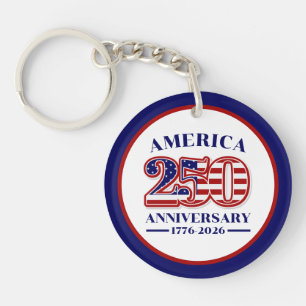 250th Anniversary USA Patriotic 1776–2026 Key Ring