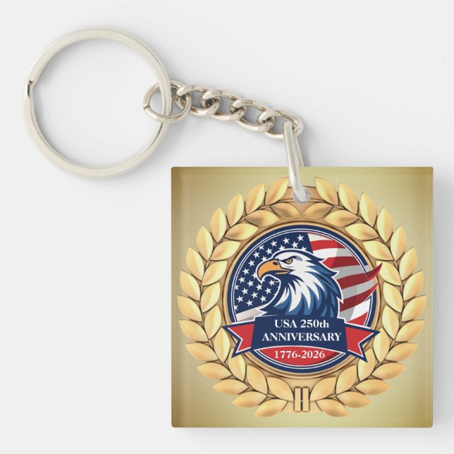 250th Anniversary USA Patriotic | 1776–2026 Key Ring (Front)