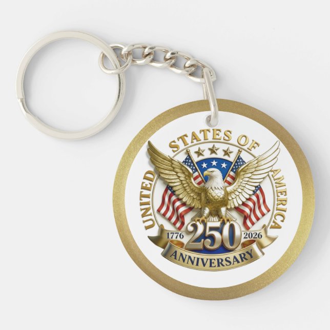 250th Anniversary USA Patriotic | 1776–2026 Key Ring (Front)
