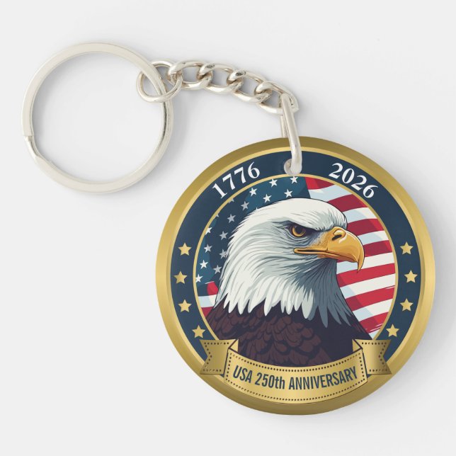 250th Anniversary USA Patriotic | 1776–2026 Key Ring (Front)