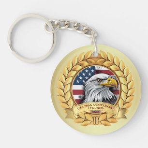 250th Anniversary USA Patriotic 1776–2026 Key Ring