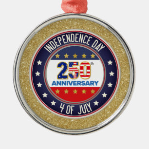 250th Anniversary USA Patriotic   1776–2026 Metal Tree Decoration