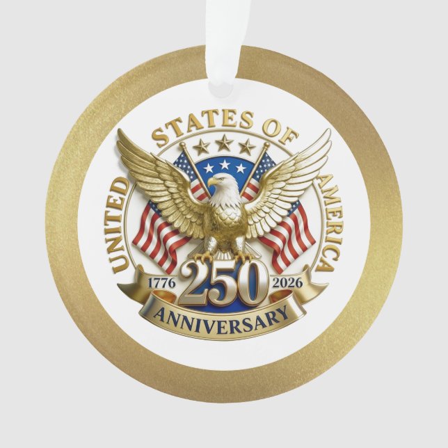 250th Anniversary USA Patriotic | 1776–2026 Ornament (Front)