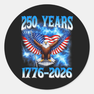 250th Anniversary USA Patriotic 250 Years 4th July Classic Round Sticker