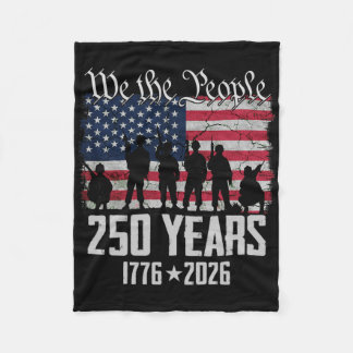 250th Anniversary Usa Patriotic 250 Years 4th July Fleece Blanket