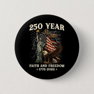 250th Anniversary Usa Patriotic 250 Years American 6 Cm Round Badge