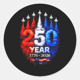 250th Anniversary USA Patriotic 250 Years American Classic Round Sticker