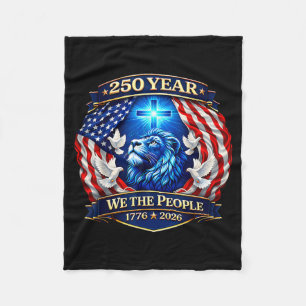 250th Anniversary USA Patriotic 250 Years American Fleece Blanket