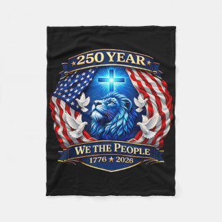 250th Anniversary Usa Patriotic 250 Years American Fleece Blanket