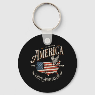 250th Anniversary Usa Patriotic 4th Of July Key Ring