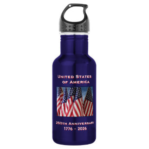 250th Anniversary USA Patriotic American Flags 532 Ml Water Bottle