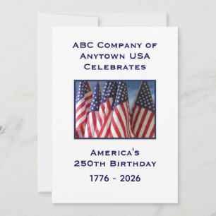 250th Anniversary USA Patriotic American Flags BBQ Invitation