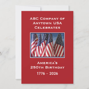 250th Anniversary USA Patriotic American Flags BBQ Invitation