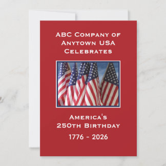 250th Anniversary USA Patriotic American Flags BBQ Invitation