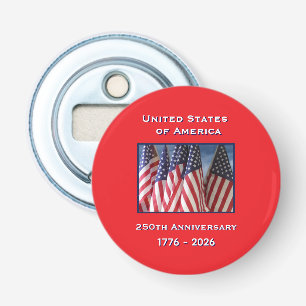 250th Anniversary USA Patriotic American Flags Bottle Opener