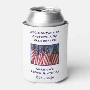 250th Anniversary USA Patriotic American Flags Can Cooler