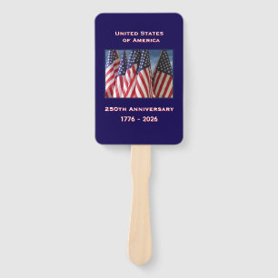 250th Anniversary USA Patriotic American Flags Hand Fan