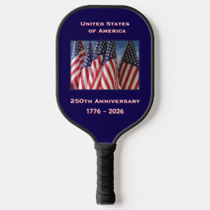 250th Anniversary USA Patriotic American Flags Pickleball Paddle
