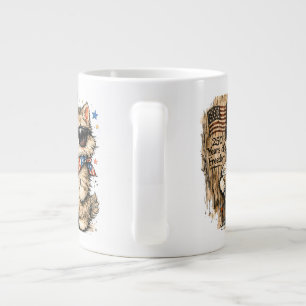 250th Anniversary USA Patriotic Cat Iced Coffee  Large Coffee Mug