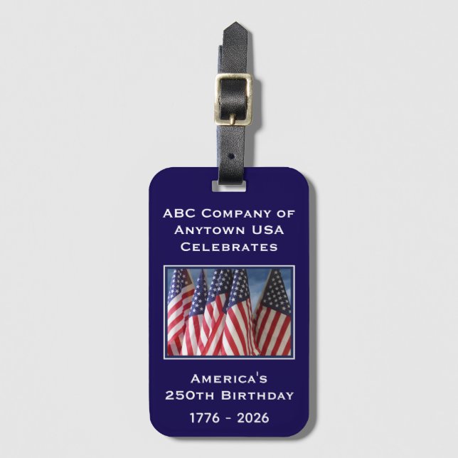 250th Anniversary USA Patriotic Commemorative Luggage Tag (Front Vertical)
