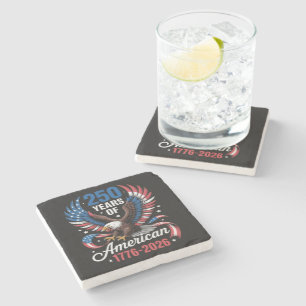 250th Anniversary USA Patriotic Eagle 250 Years Stone Coaster