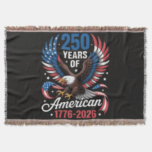250th Anniversary USA Patriotic Eagle 250 Years Throw Blanket